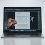 Professional editing services improving website content on a laptop.