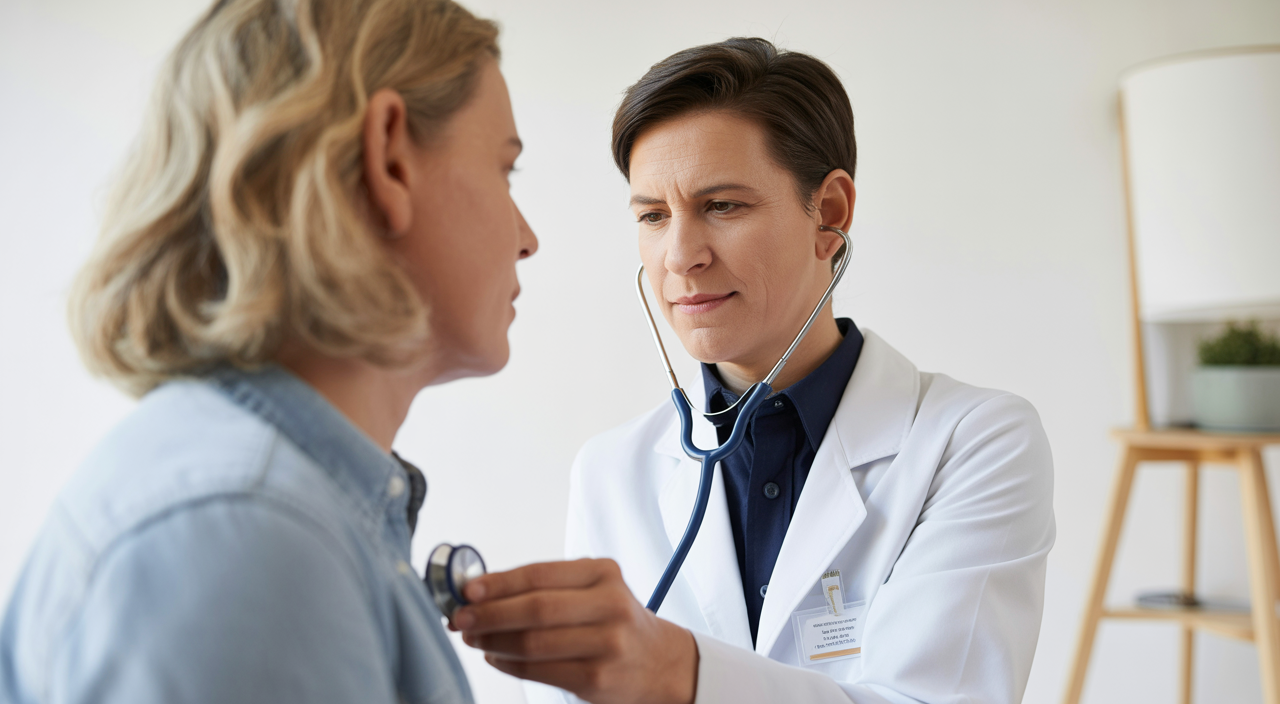 Doctor visiting patient at home