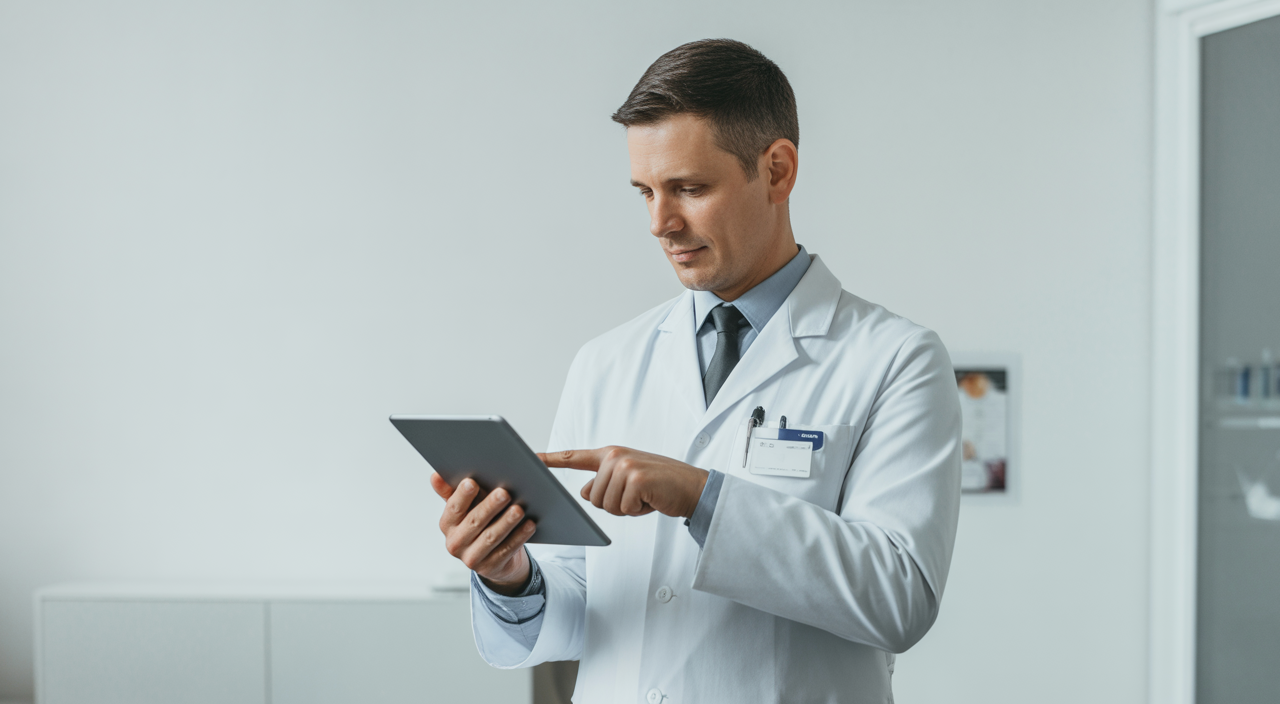 A doctor consulting with a patient in a modern concierge medicine setting