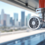 Modern fire sprinkler system in a commercial building, representing fire safety and compliance in Los Angeles.