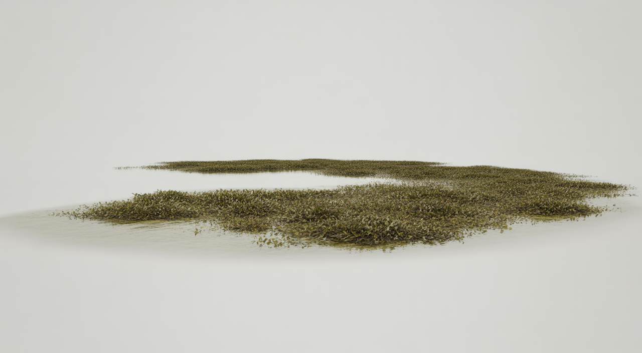 Lake dredging equipment working to restore a lake